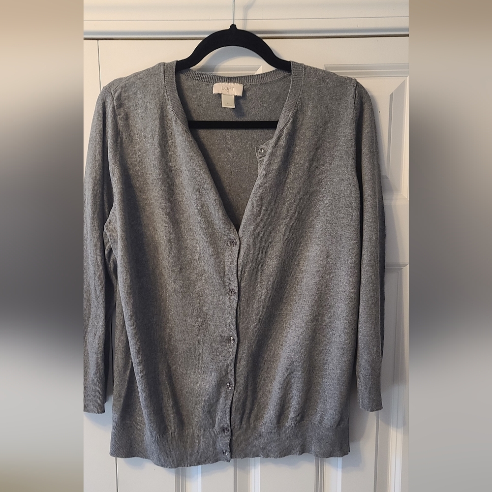 LOFT Classic Gray Cardigan